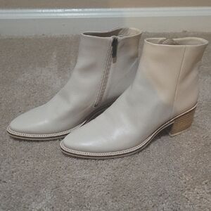 Ecco Cream Ankle Boots
